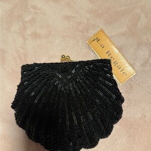 La Regale Black Beaded Clutch